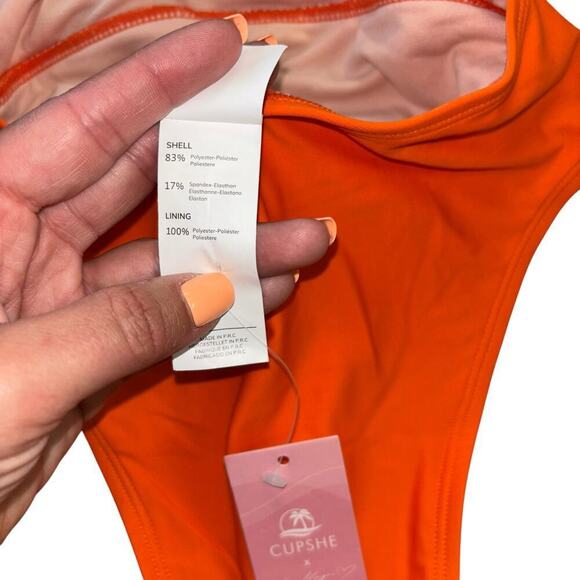 NWT Orange  Buckle One Piece Fashion Swimsuit Women’s S Beach Swim Vacation - Picture 6 of 9